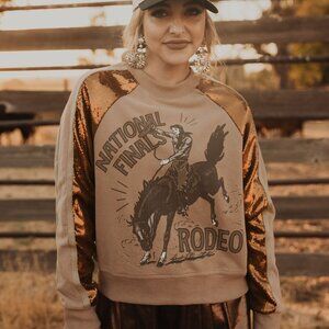 Rodeo Quincy Bronze NFR Sweater, Size Small